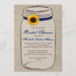 Convites Sunflower Mason Jar Chá de panela