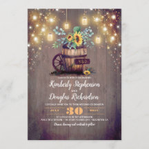 Sunflower Mason Jar Lights Casamento outono