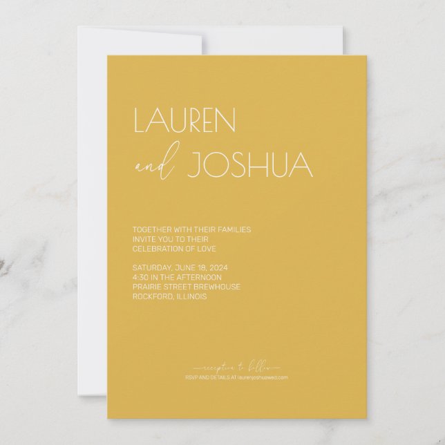 Convites Sunflower ・ Moderno Casamento de Script Minimalist (Frente)