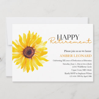 Convites Sunflower Retirement Invitation |Teacher or Admin