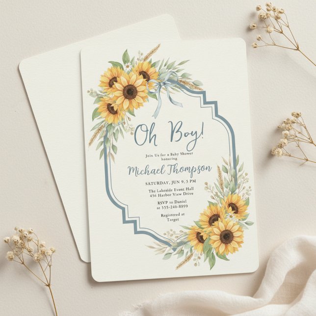 Convites Sunflower Rustic Baby Shower Invitation (Criador carregado)