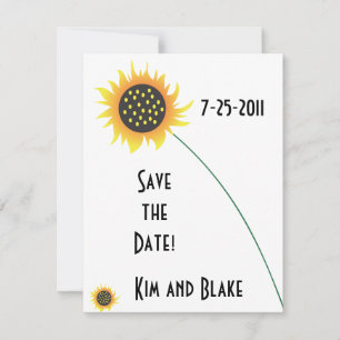 Convites Sunflower Save the Date Announing (Salvar data)