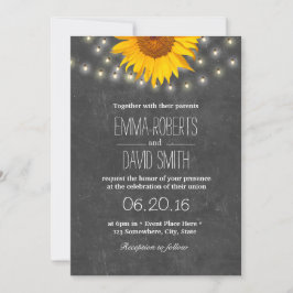 Convites Sunflower & String Lights Casamento