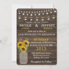 Convites Sunflower String Lights Invitation