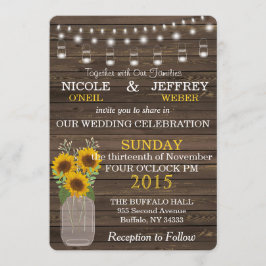 Convites Sunflower String Lights Invitation