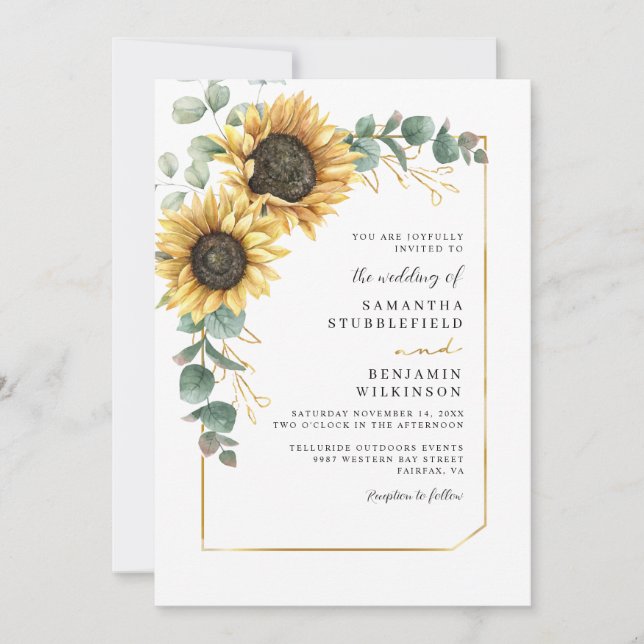 Convites Sunflower Wedding (Frente)