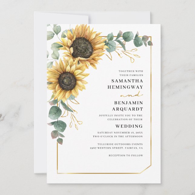 Convites Sunflower Wedding (Frente)