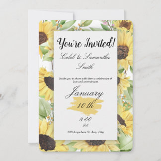 Convites Sunflower Wedding Invitation