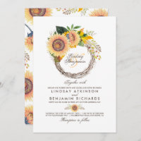 Sunflower Wreath Casamento outono Russo