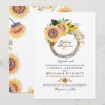 Sunflower Wreath Casamento outono Russo