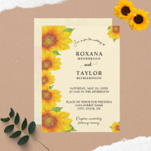 Sunflower Yellow Painterly Floral Weding