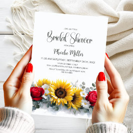 Convites Sunflowers and Roses Bridal Shower