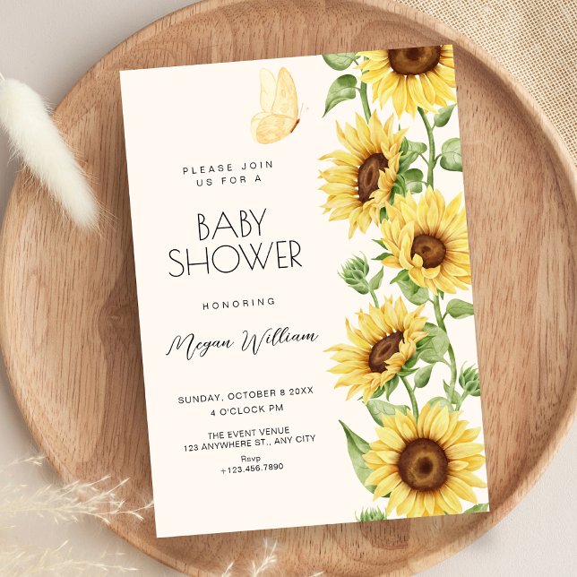 Convites Sunflowers baby shower Invitation (Criador carregado)