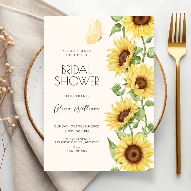 Convites Sunflowers bridal shower (Criador carregado)