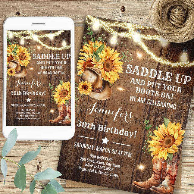 Convites Sunflowers Sunflowers Birthday (Criador carregado)