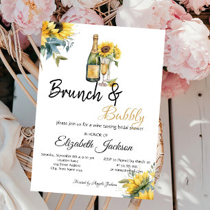 Convites Sunflowers Wine Brunch & Bubbly Chá de Noiva