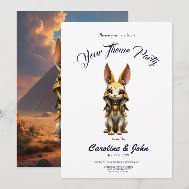 Convites Sunlit Guardian – Desert Relic Bunny.  (Frente/Verso)