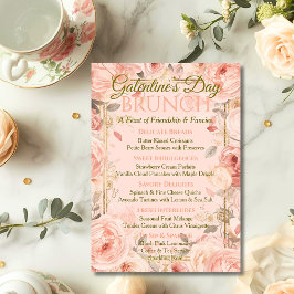 Convites Sunlit Rococo Garden Galentine Brunch Florals Tea