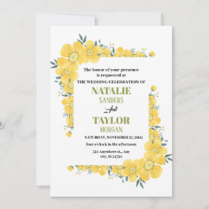 Convites Sunny Blossoms , Um Casamento Floral Amarelo Vibra