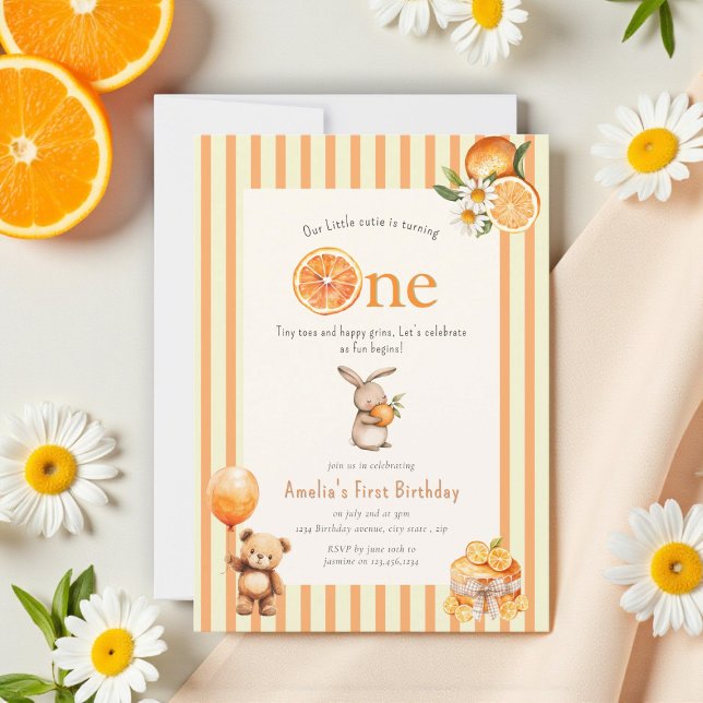 Convites Sunny Citrus Slice Birthday Party Invite (Criador carregado)