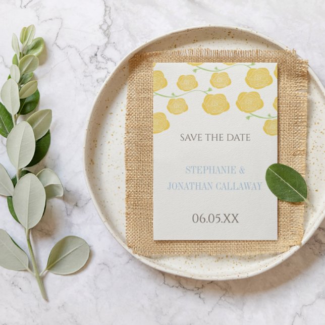 Convites Sunny Elegance Yellow Rose Modern Weding (Criador carregado)