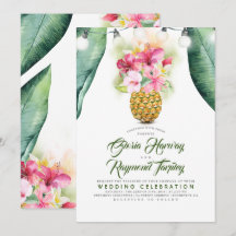 Sunny Pineapple Floral Summer Vase Beach Casamento