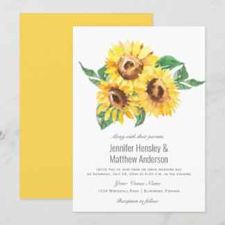 Convites Sunny Yellow Watercolor |