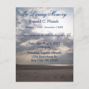Convites Sunrise na praia Funeral Serviço Memorial