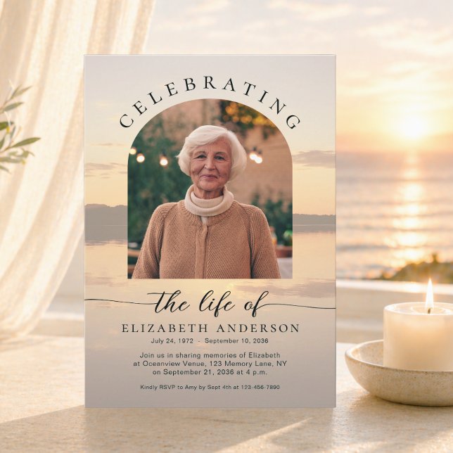 Convites Sunset Celebration of Life Photo Invitation (Criador carregado)
