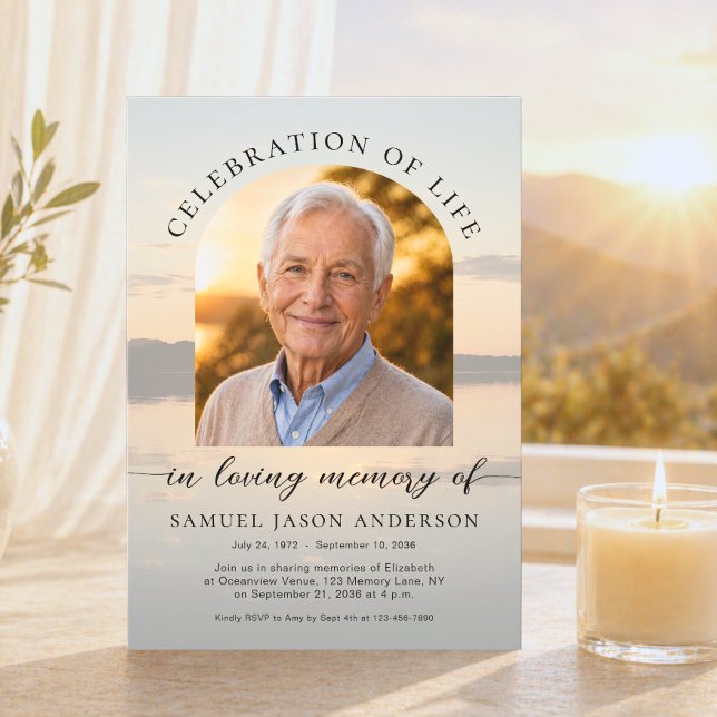 Convites Sunset Celebration of Life Photo Invitation (Criador carregado)