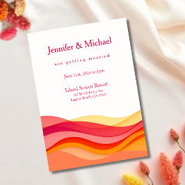 Convites Sunset Color Waves Modern Wedding 