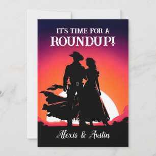 Convites Sunset Cowboy e Cowgirl no Aniversário