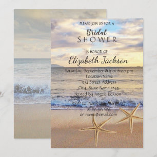 Convites Sunset de Casamento de Praia, Chá de panela de Sea