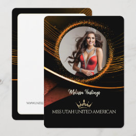 Convites Sunset Dust Premium Pageant Promo Card
