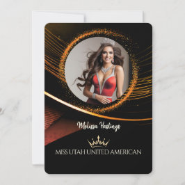 Convites Sunset Dust Premium Pageant Promo Card