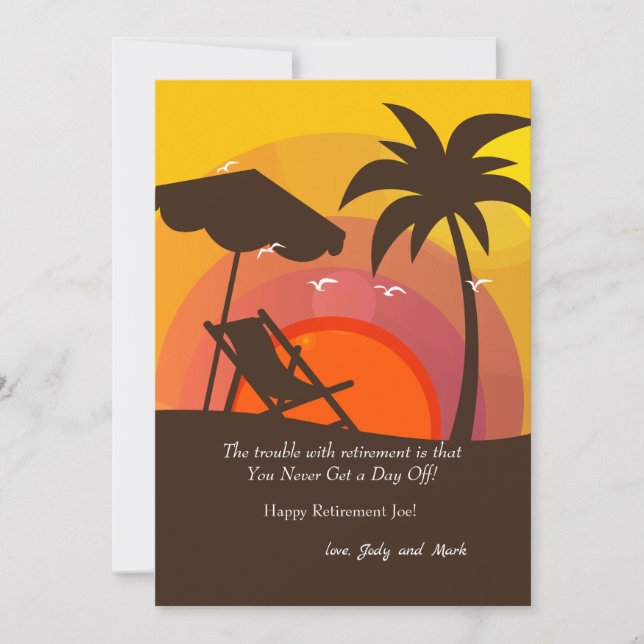 Convites Sunset Glory Retirement Card (Frente)