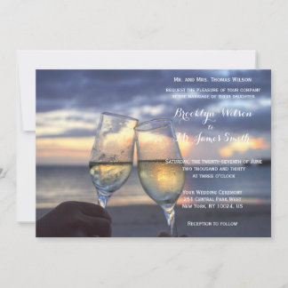 Convites Sunset No Casamento Da Praia Convidou
