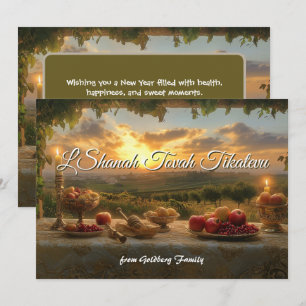 Convites Sunset no Vineyard Rosh Hashanah Card