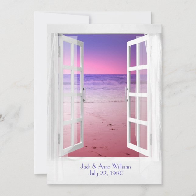 Convites Sunset Ocean view Vow Renewony (Frente)