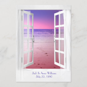 Convites Sunset Ocean view Vow Renewony Cerimônia