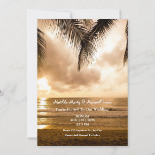 Convites Sunset Romance: Casamento na Praia