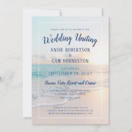 Convites Sunset Sunrise Sandy Ocean Beach Wedding