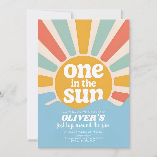 Convites Sunshine and Smiles One Year Celebration  (Frente)