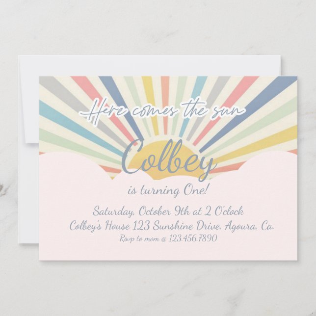 CONVITES SUNSHINE, AQUI VEM O SOL, QUALQUER IDADE, SUN PART (Frente)