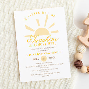 Convites Sunshine Boho Elegante Chá de fraldas de Foto Neut