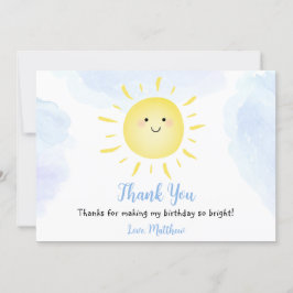Convites Sunshine Clouds Azul Aniversário Obrigado