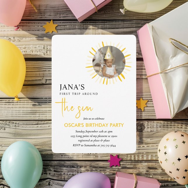 Convites Sunshine está girando uma Festa de aniversário (Criador carregado)