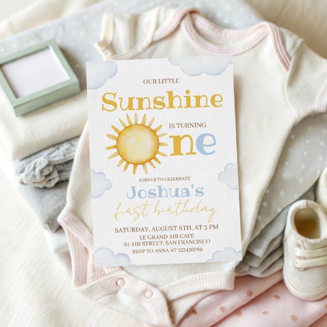 Convites Sunshine First Birthday Invitation (Criador carregado)