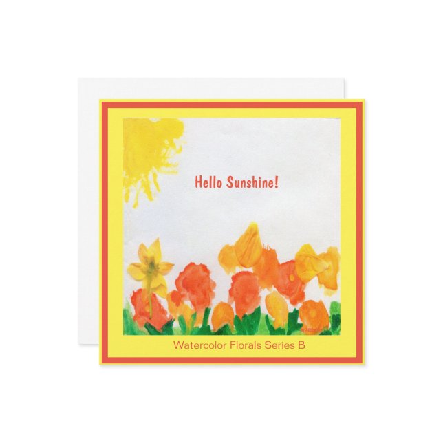 Convites Sunshine Floral Watercolor (Frente/Verso In Situ)