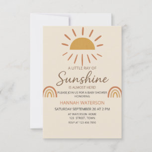 Convites Sunshine Gênero Chá de fraldas Nervoso Neutro